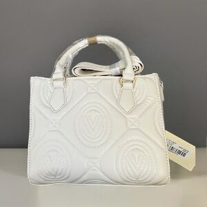Valentino Orlandi Elegant Bone Cream Quilted Handbag, Crossbody $299 NWT
